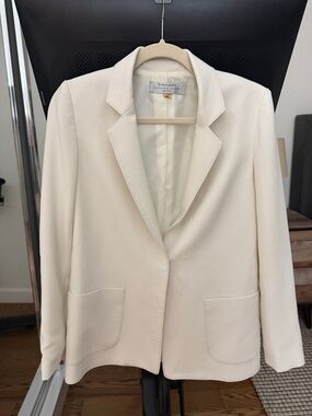Tahari Off White Women's Oversized Blazer Jacket